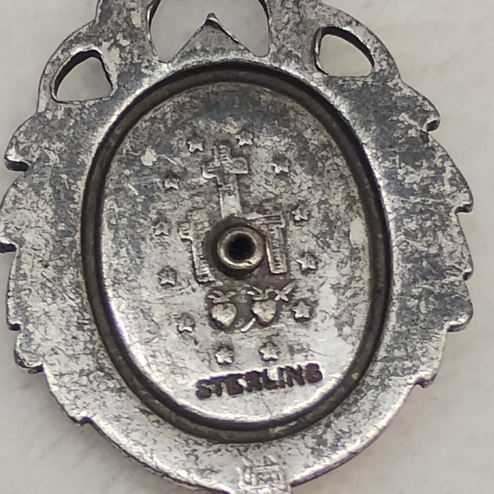 Vintage Religious Silver Jesus Pendant Virgin Mary Sterling Charm Catholic - Picture 6 of 11
